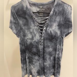 American Eagle Soft & Sexy Lace-up T